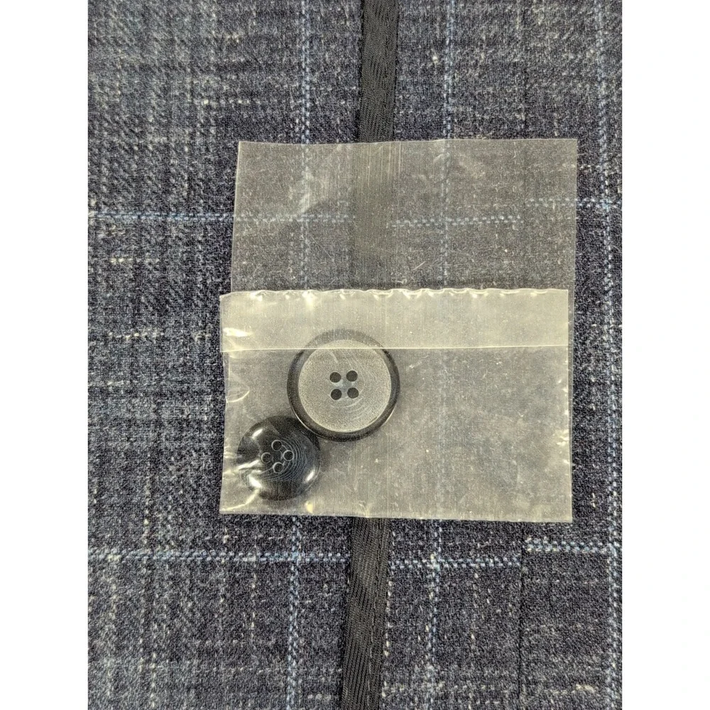 Joseph Abboud Heritage Sport Coat Mens 54R Navy Windowpane Wool Silk Linen